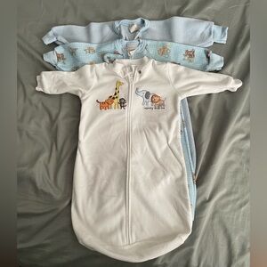 Carters fleece sleep sacks - one size/small - set of 3